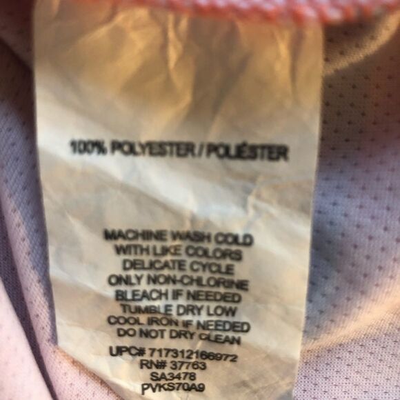 PGA TOUR Golf Polo Shirt, Peach/Gray Stripes Size L - Picture 3 of 5